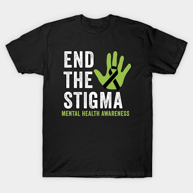 End The Stigma Mental Health Awareness T-Shirt by Color Fluffy